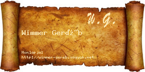 Wimmer Geréb névjegykártya